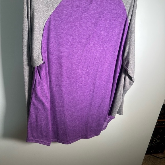 Purple and Gray Long Sleeve Tee 2X - Picture 2 of 4